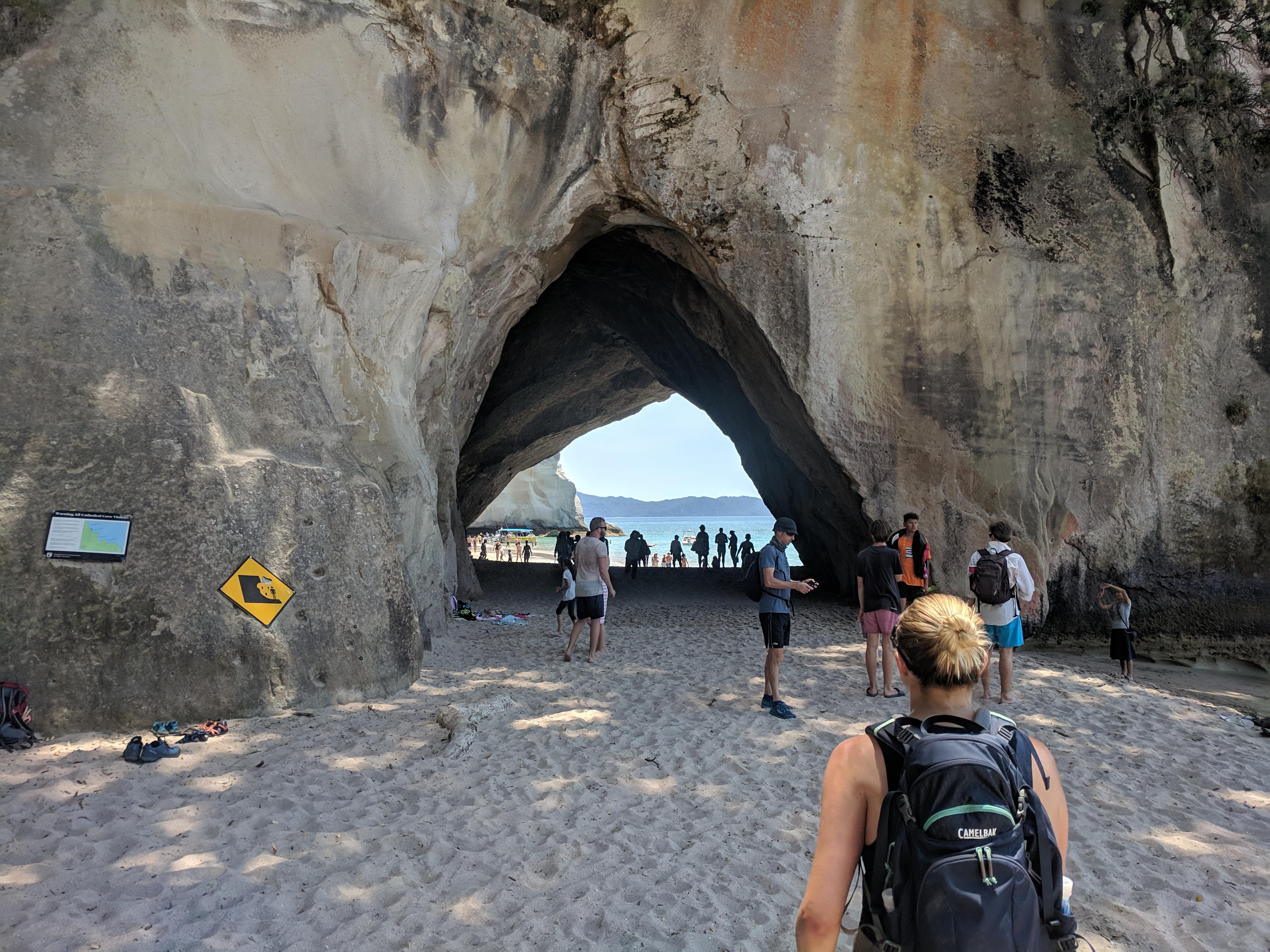 Lauren approaches Cathedral Cove