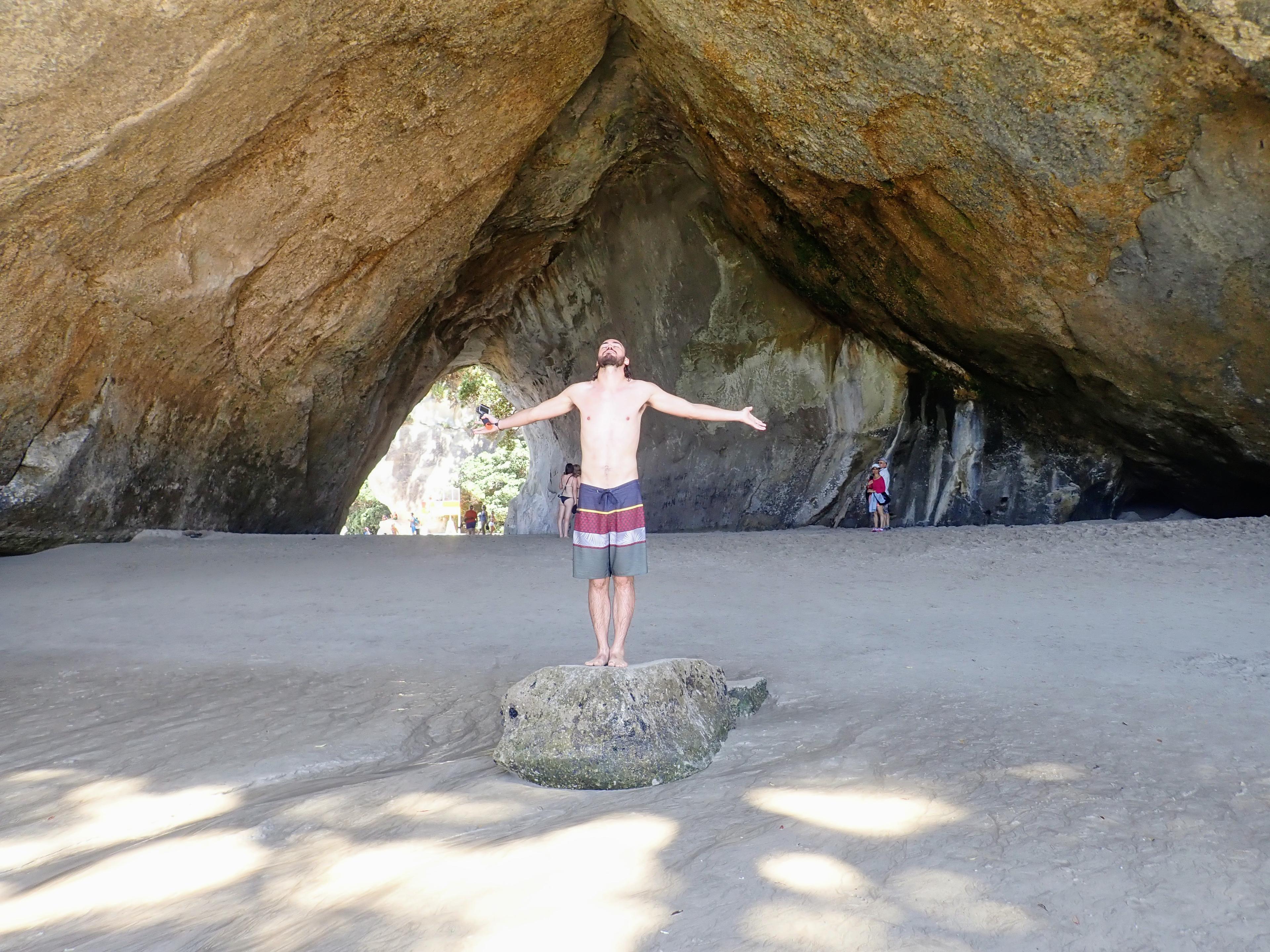 Gerrod soaking in the bliss of Cathedral Cove