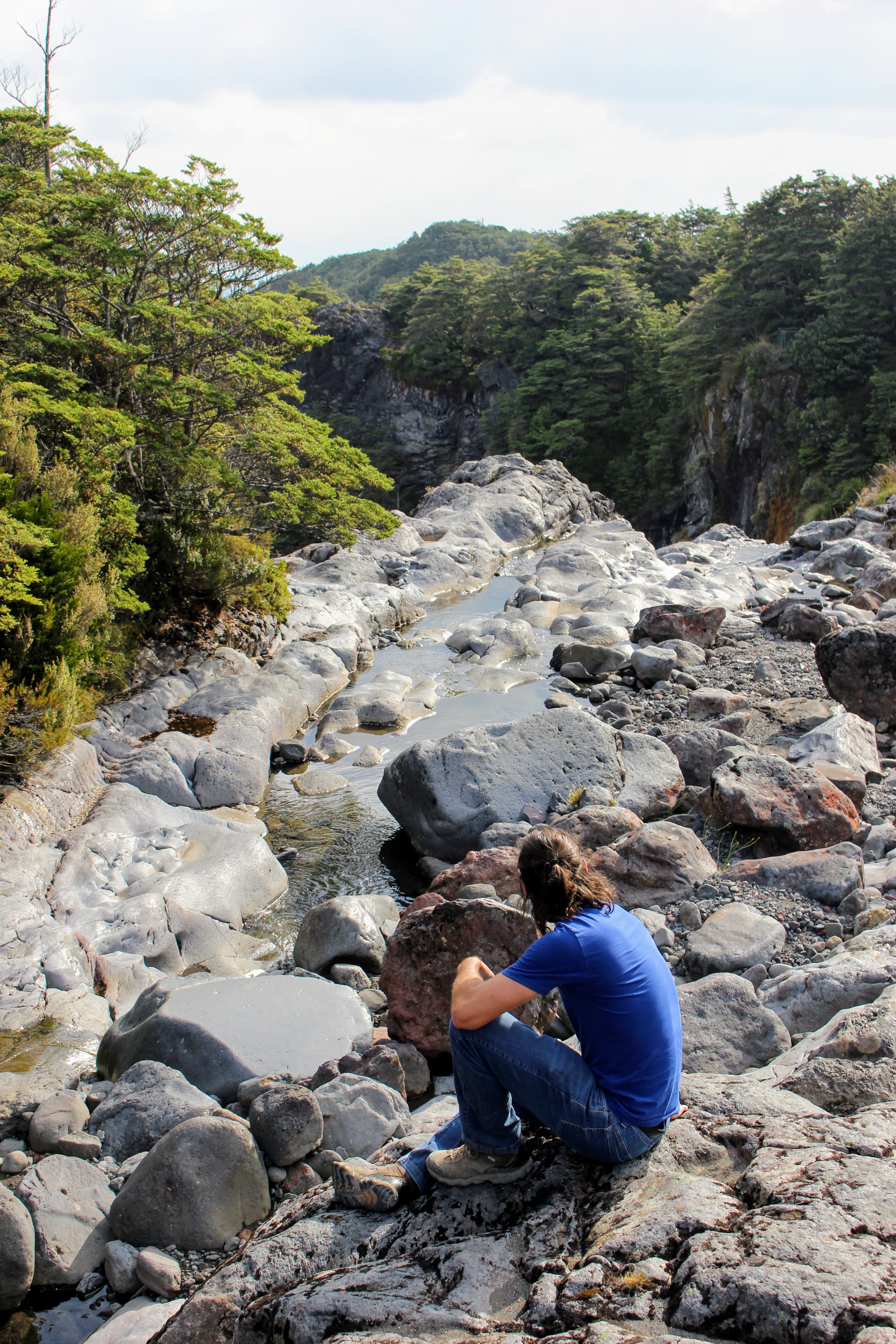 Gerrod admiring Mangawhero Falls: Gollum's Fishing Falls