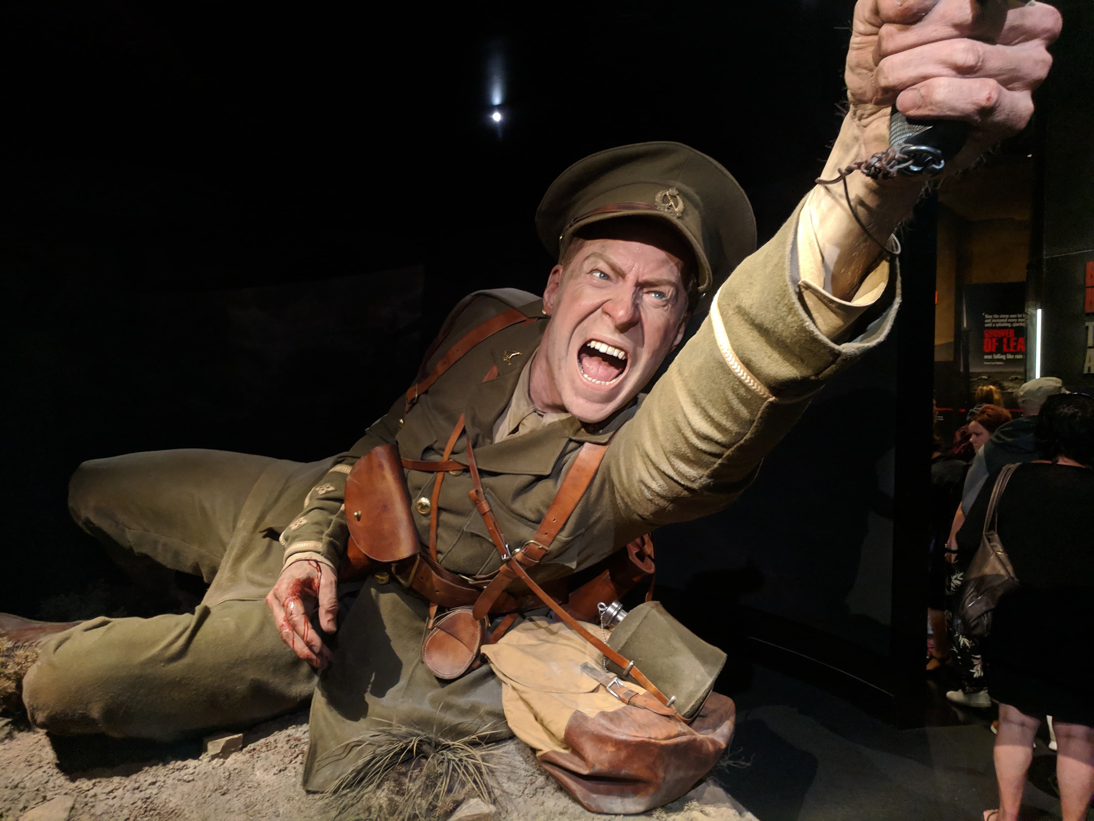 Sculpture of a soldier at the Gallipoli exhibit at Museum of New Zealand Te Papa Tongarewa