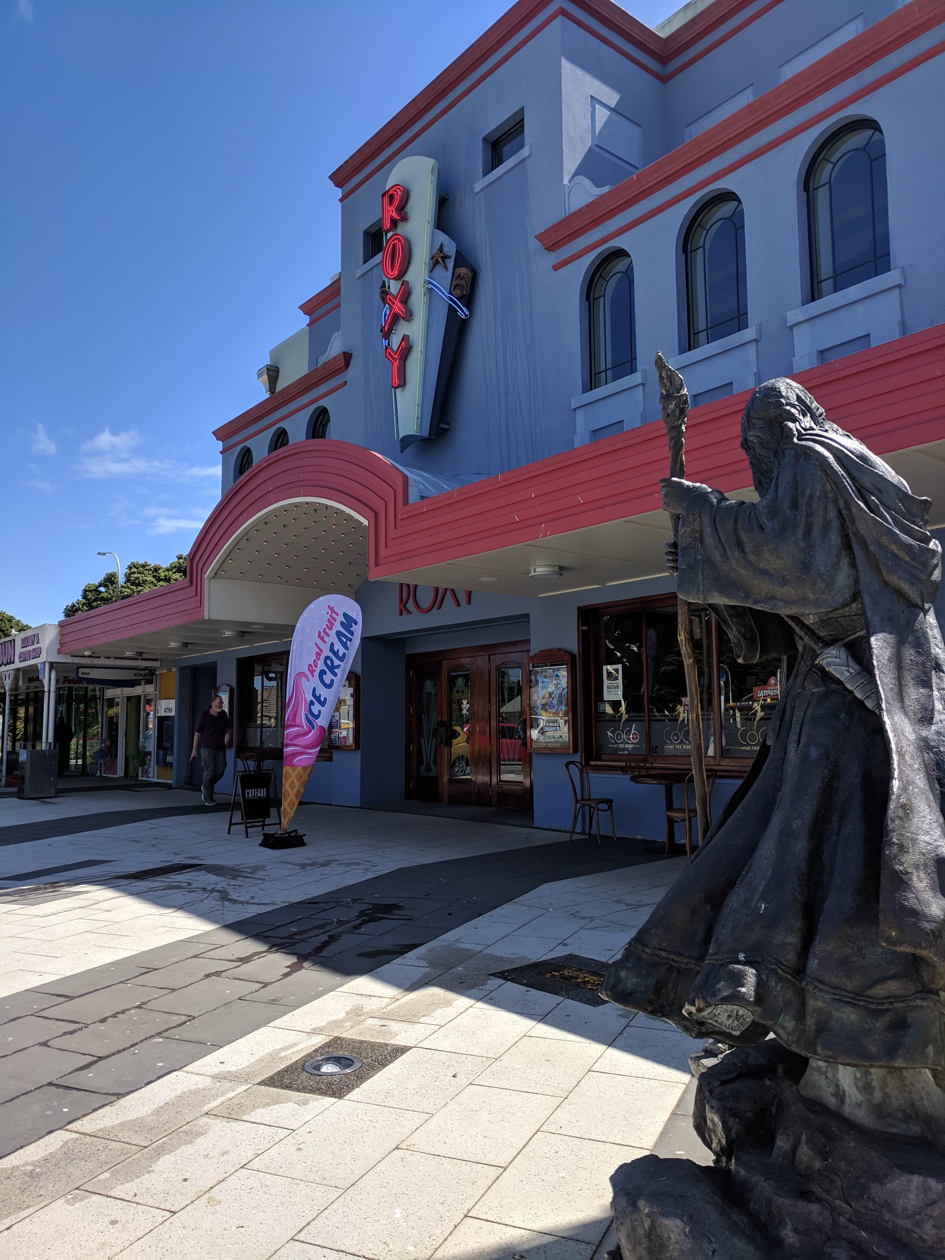 Gandalf Statue out front of Roxy Cinema