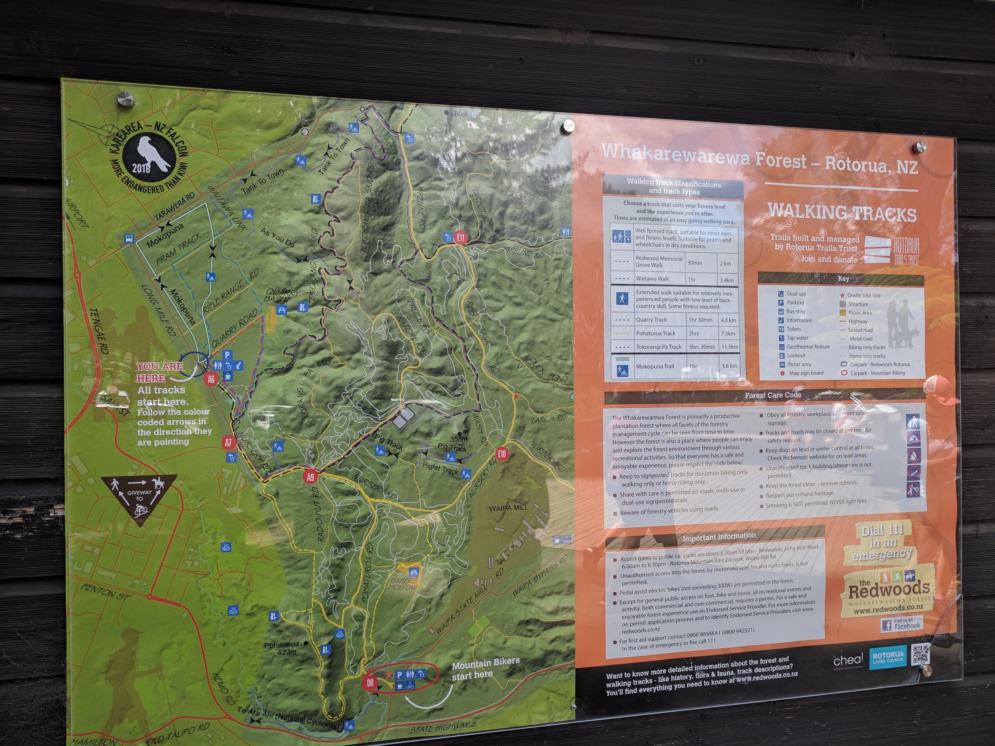 Map of Whakarewarewa Forest