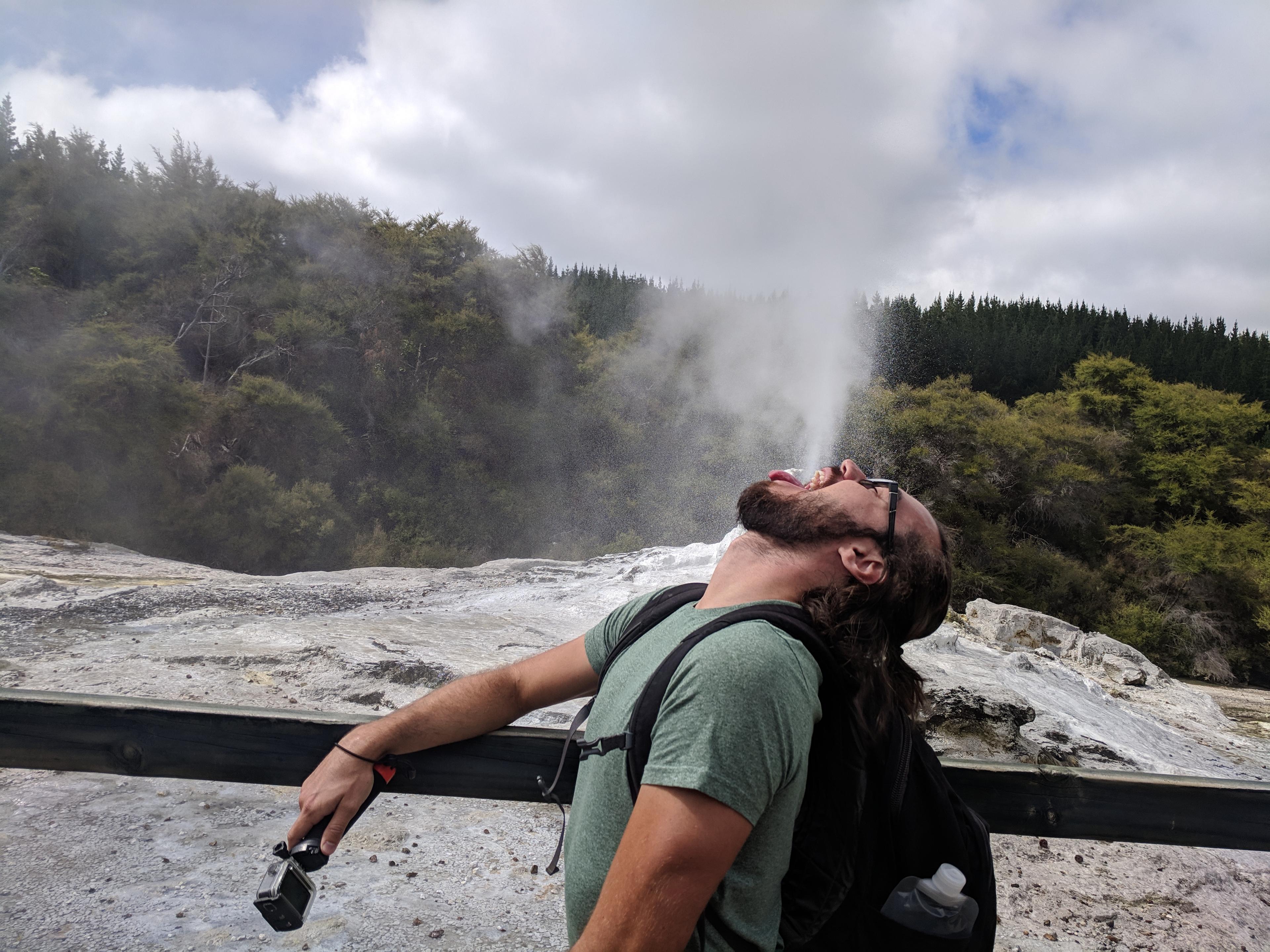 Gerrod spewing Lady Knox Geyser