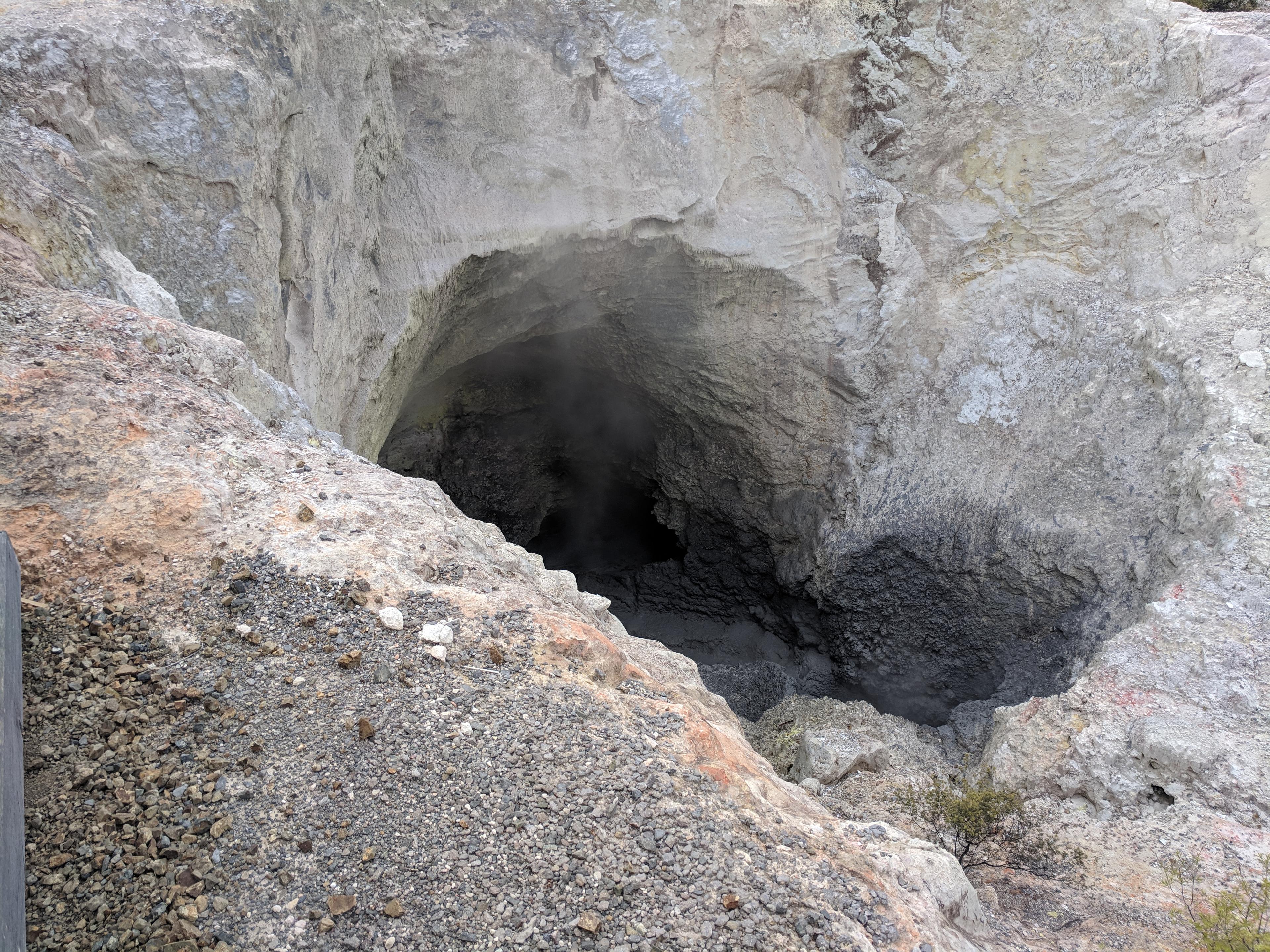 Steaming cave at Wai-O-Tapu Thermal Wonderland