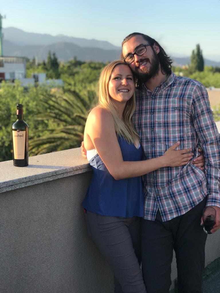 Lauren and Gerrod taking photos by the pool Lauren and Gerrod taking photos by the pool