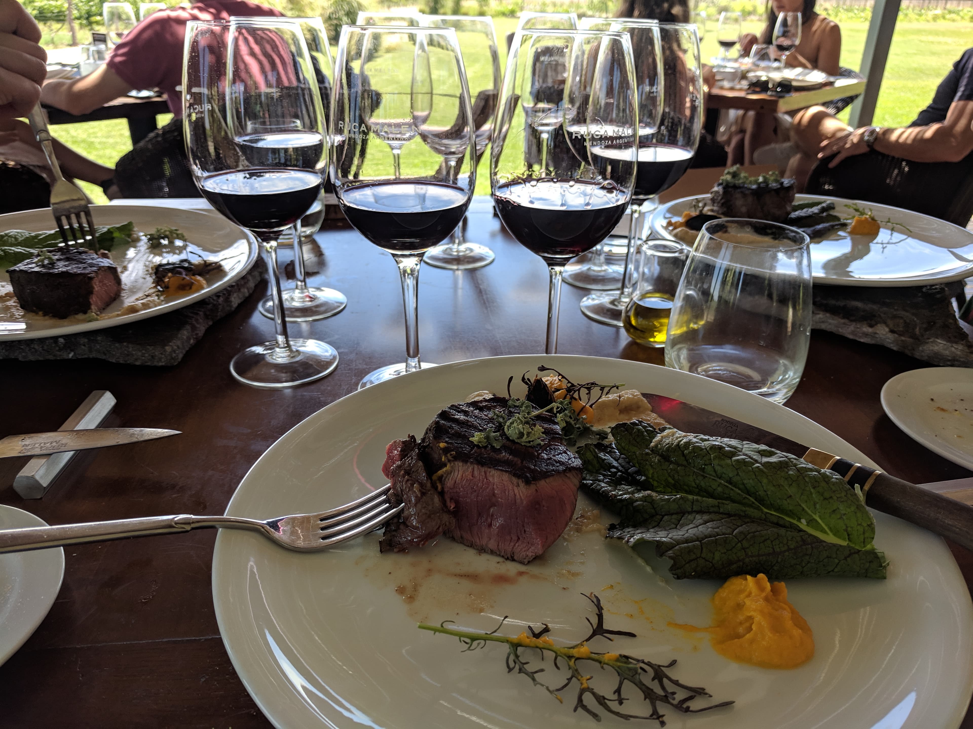 Steak and wine pairing at Ruca Malen Steak and wine pairing at Ruca Malen