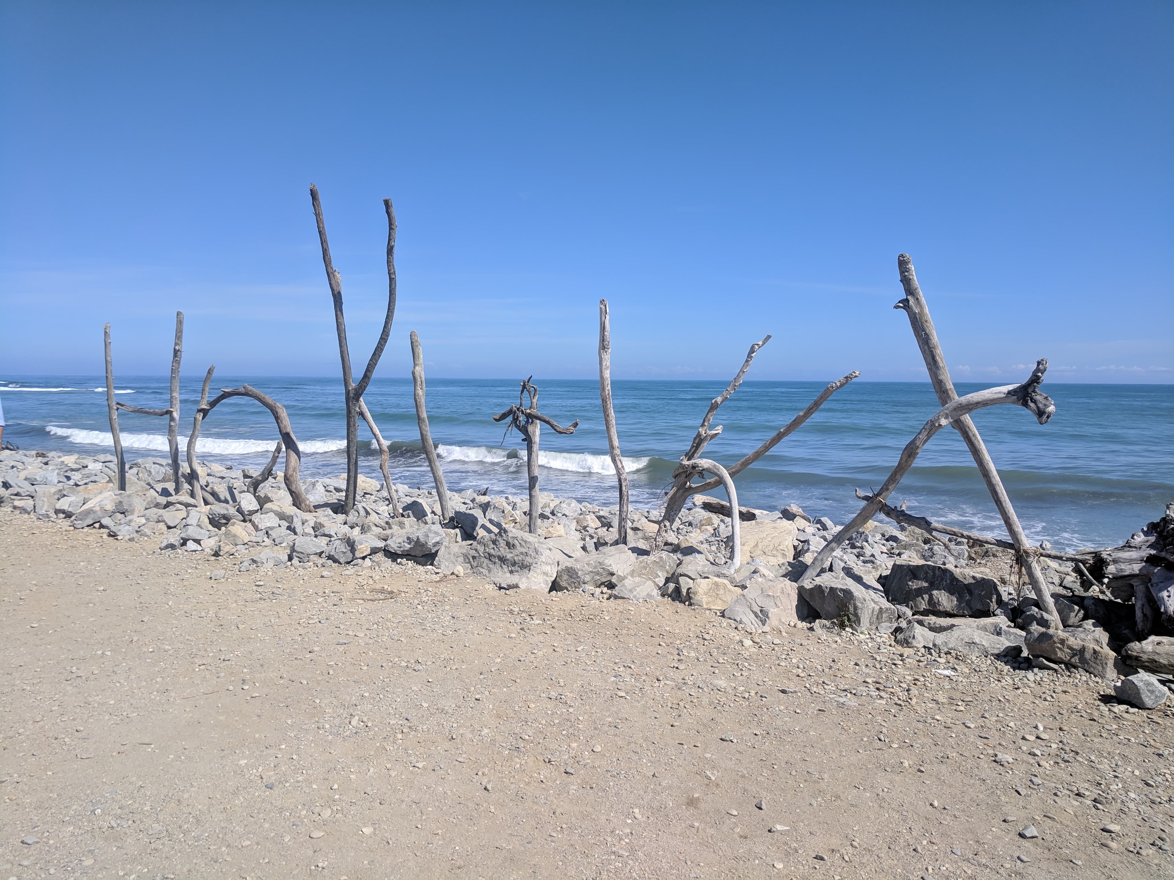 Sticks displaying Hokitika at Hokitika Beach Sticks displaying Hokitika at Hokitika Beach