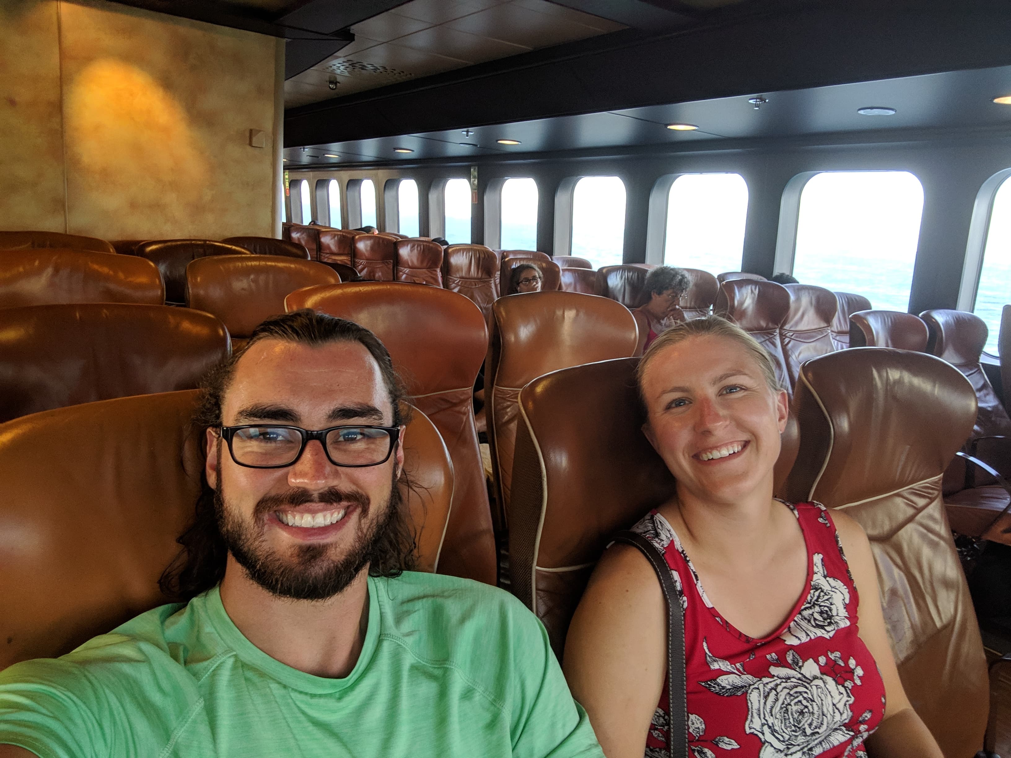Gerrod and Lauren chilling on the ferry Gerrod and Lauren chilling on the ferry