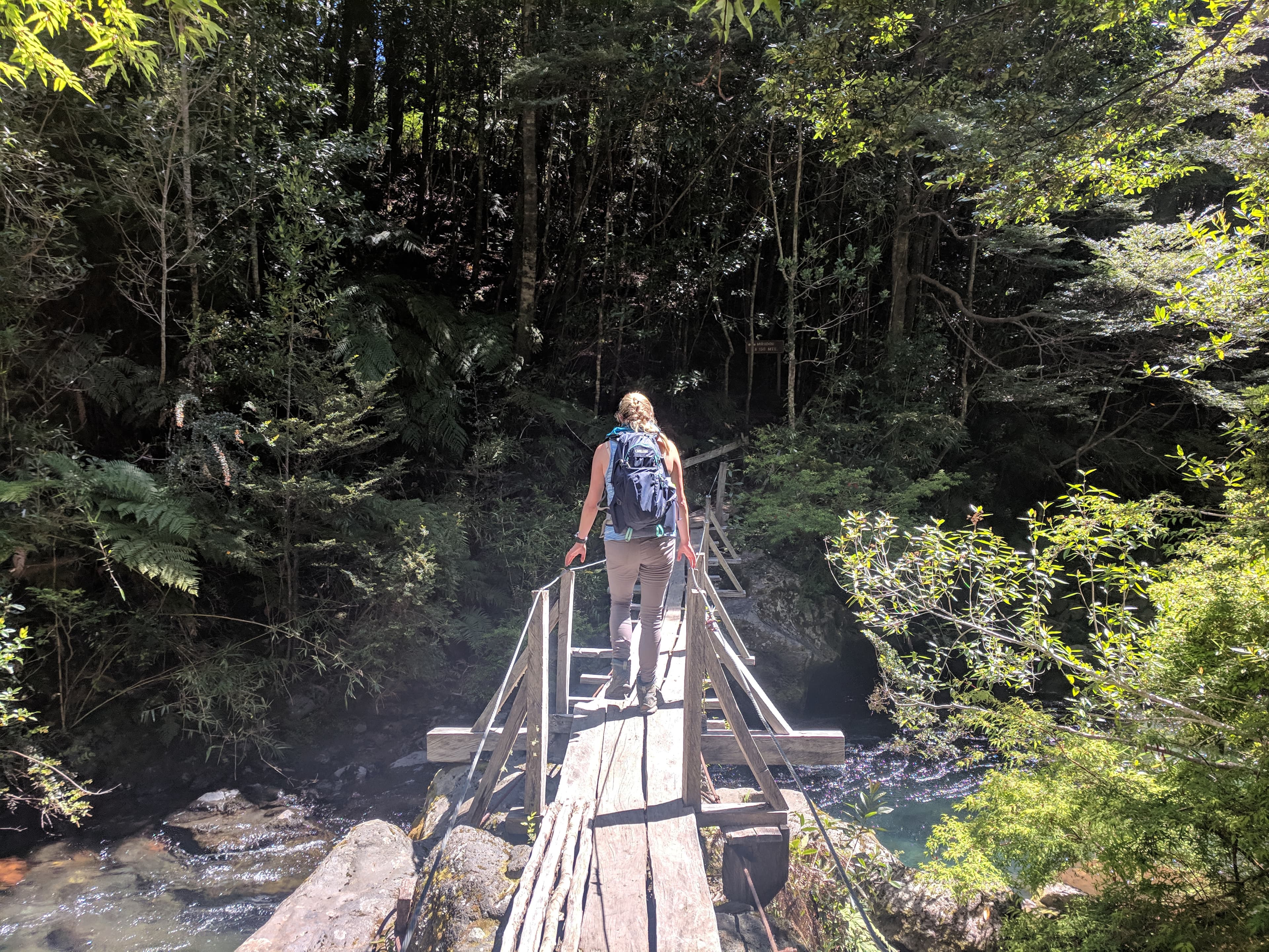 Lauren crossing the river Lauren crossing the river