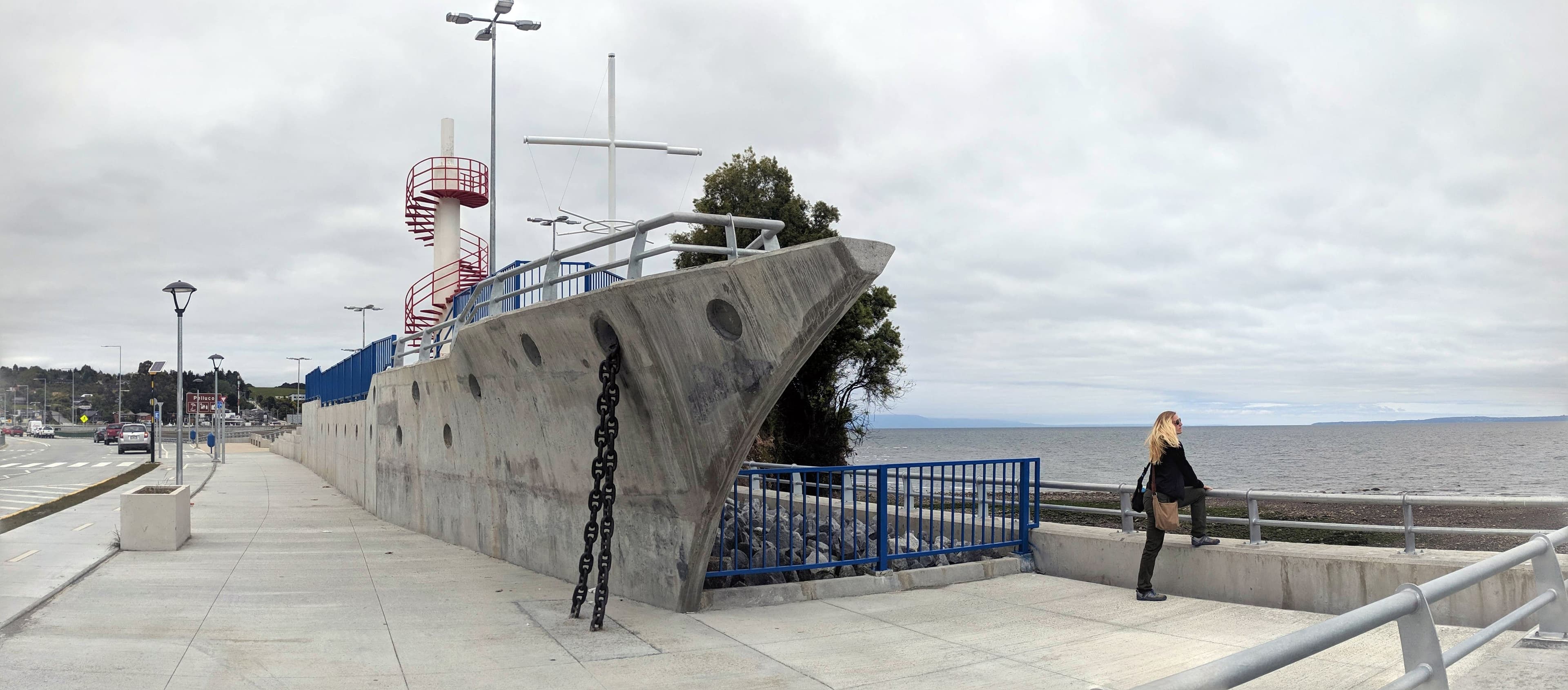 Lauren looking cool near the concrete ship Lauren looking cool near the concrete ship